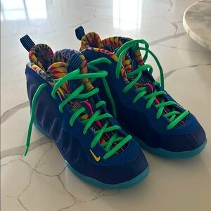 Nike Kids Blue and Green High-Top Sneakers